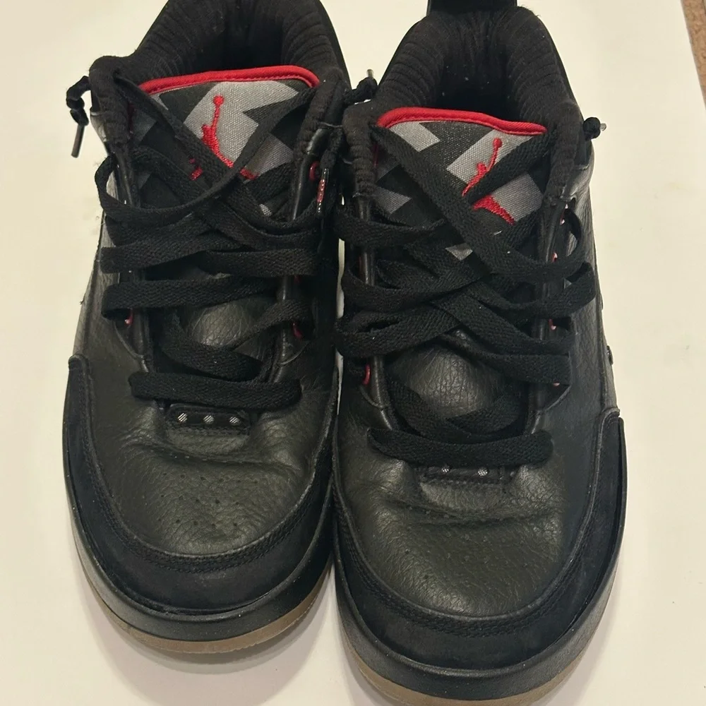 Jordan Black and Gray‎ Sneakers with Red Accents